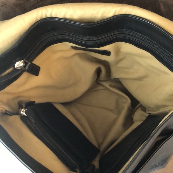 Cole Haan Black Leather Messenger Bag - Picture 3 of 4